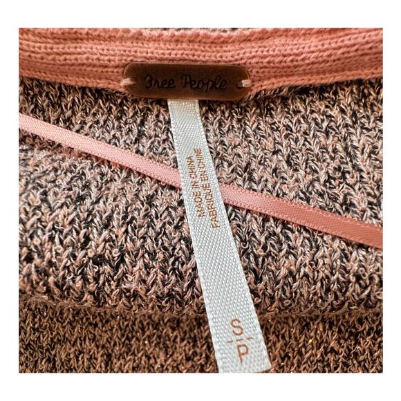 NEW FREE PEOPLE Dusty Rose Pink Going For Gold Wrap Sweater Size S - Picture 5 of 6
